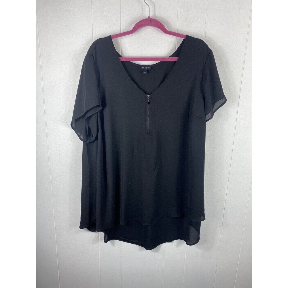 Torrid Black V-Neck Blouse